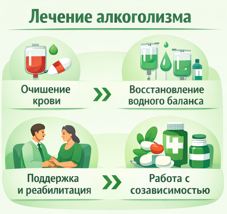лечение алкоголизма в Марксе этапы